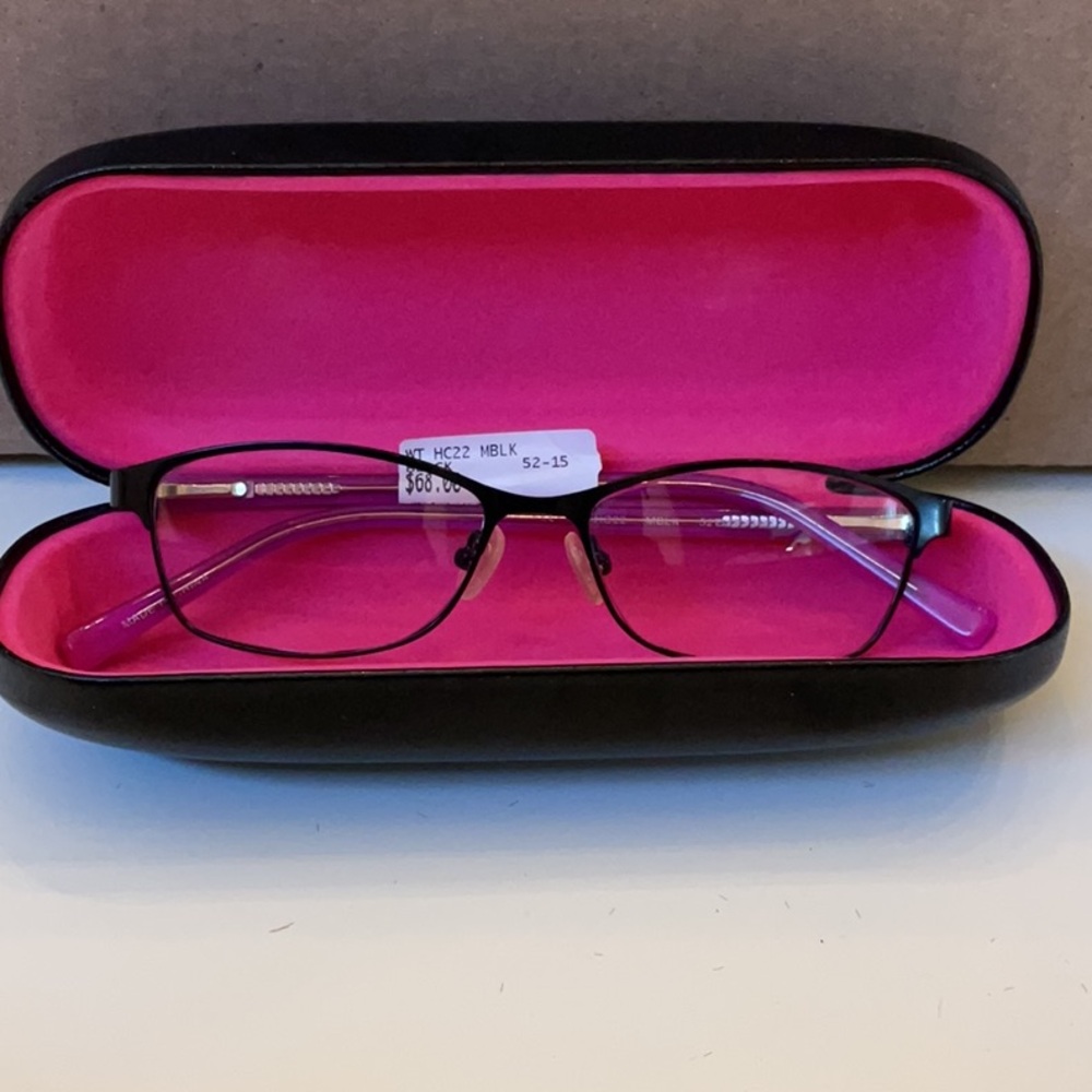 New Hard Candy HC22 52-15 LADIES FRAMES EYEGLASSES PINK BLACK EYEWEAR WITH GIFT